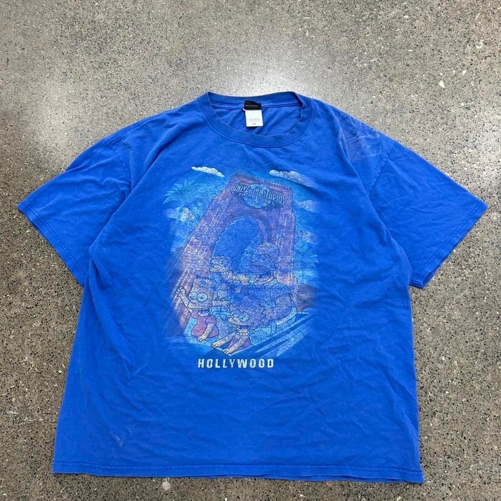 Vintage 90s The Simpsons TV Show Promo T-Shirt (Size XXL 2XL) Faded Universal